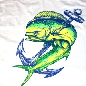 NWT West Marine Mahi-Mahi Anchor Graphic Tee - Size XXL|Nautical Style | Coastal